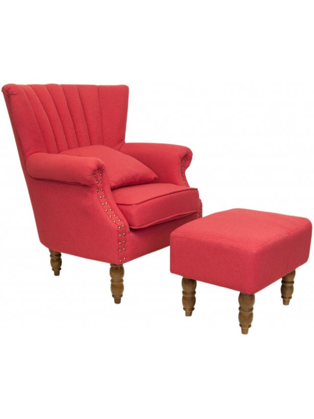 Кресло с пуфом Lab 5KS24036-R red