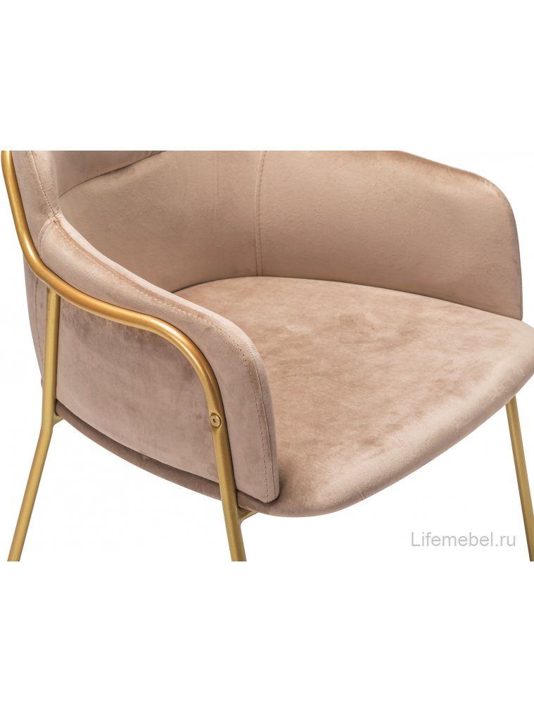 Кресло Strike бежевое / gold