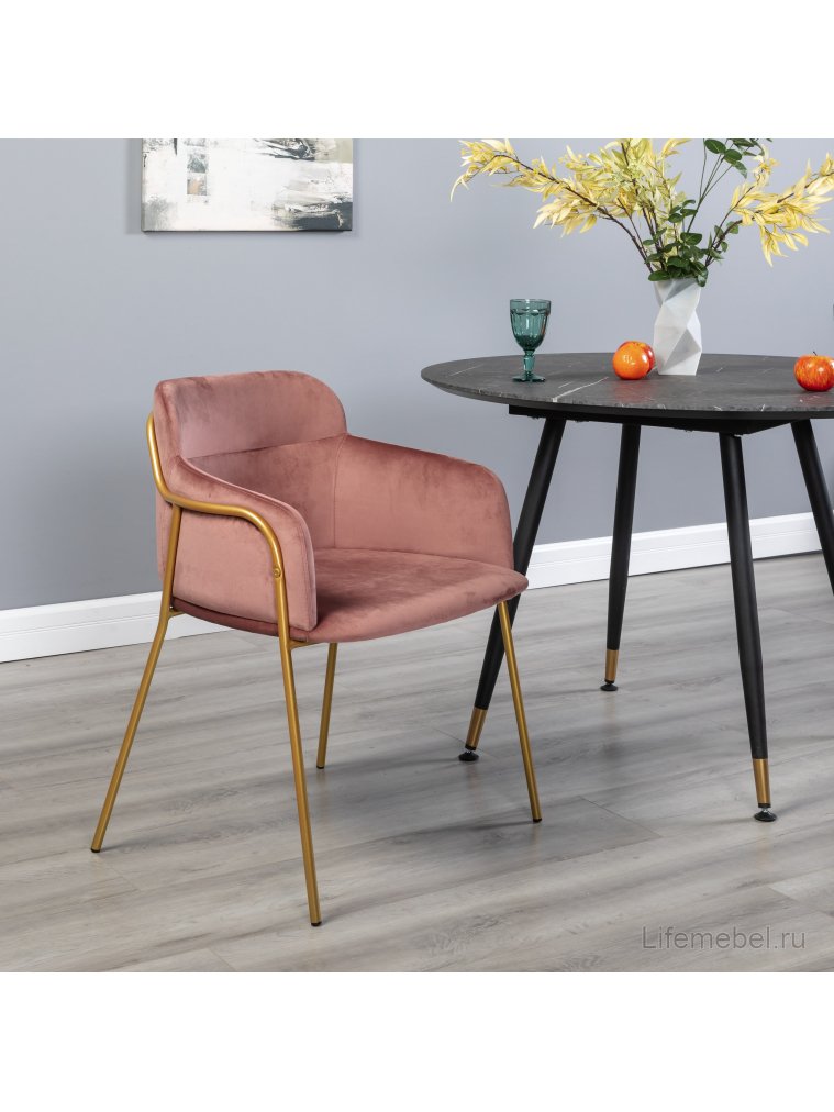 Кресло Strike розовое / gold