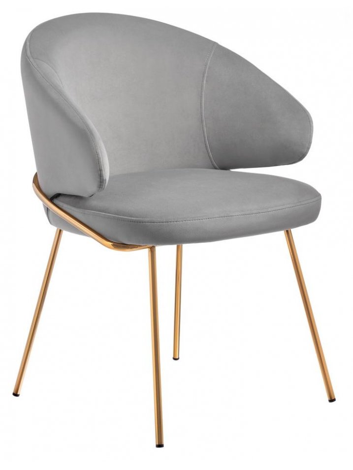 Кресло Emil серое / золотое