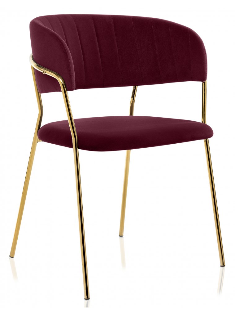Стул на металлокаркасе Kamelia 1 wine red / gold