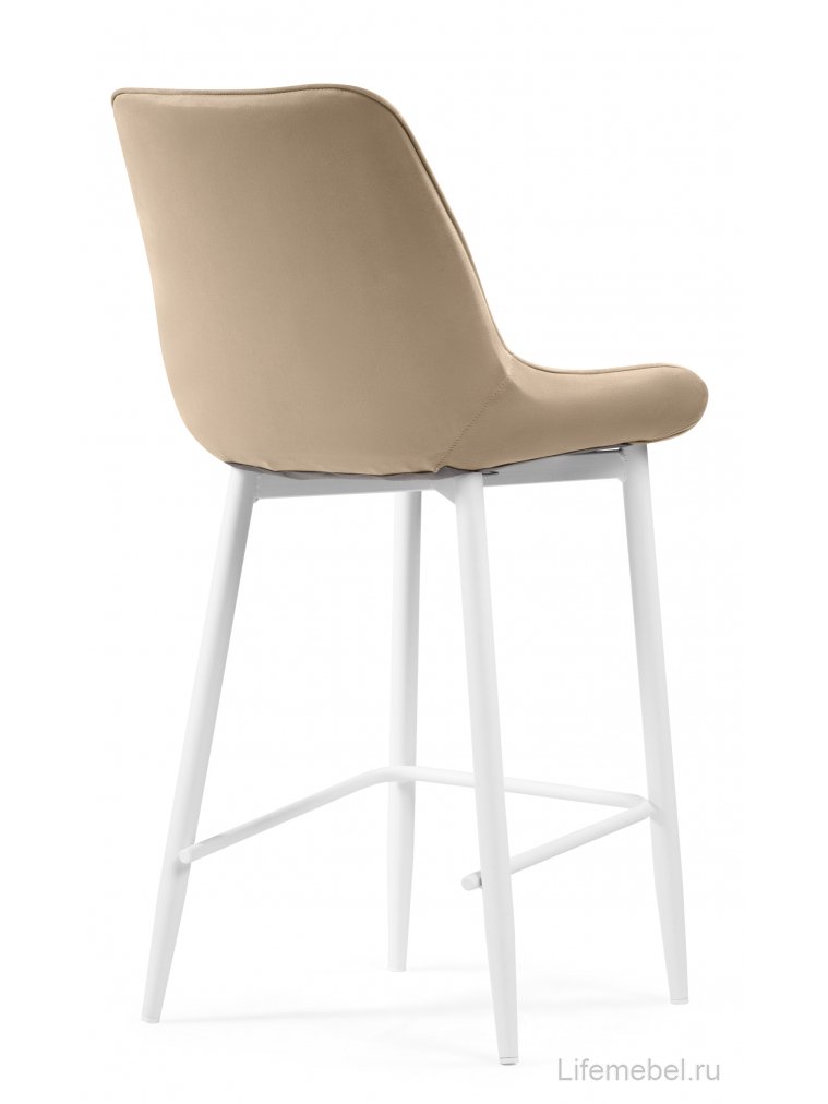 Полубарный стул Седа К бежевый велюр (velutto 18) / белый