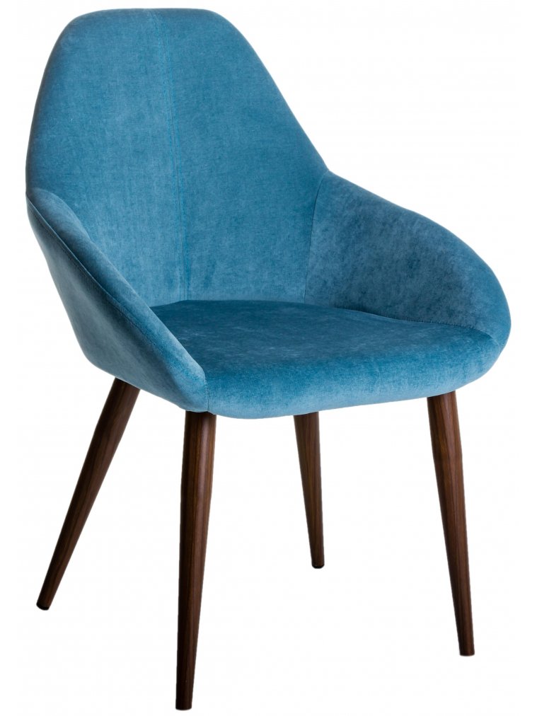Кресло Kent блю / тёмный орех
