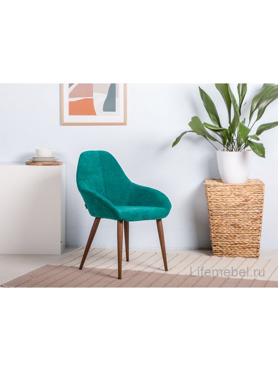 Кресло Kent изумрудный / тёмный орех