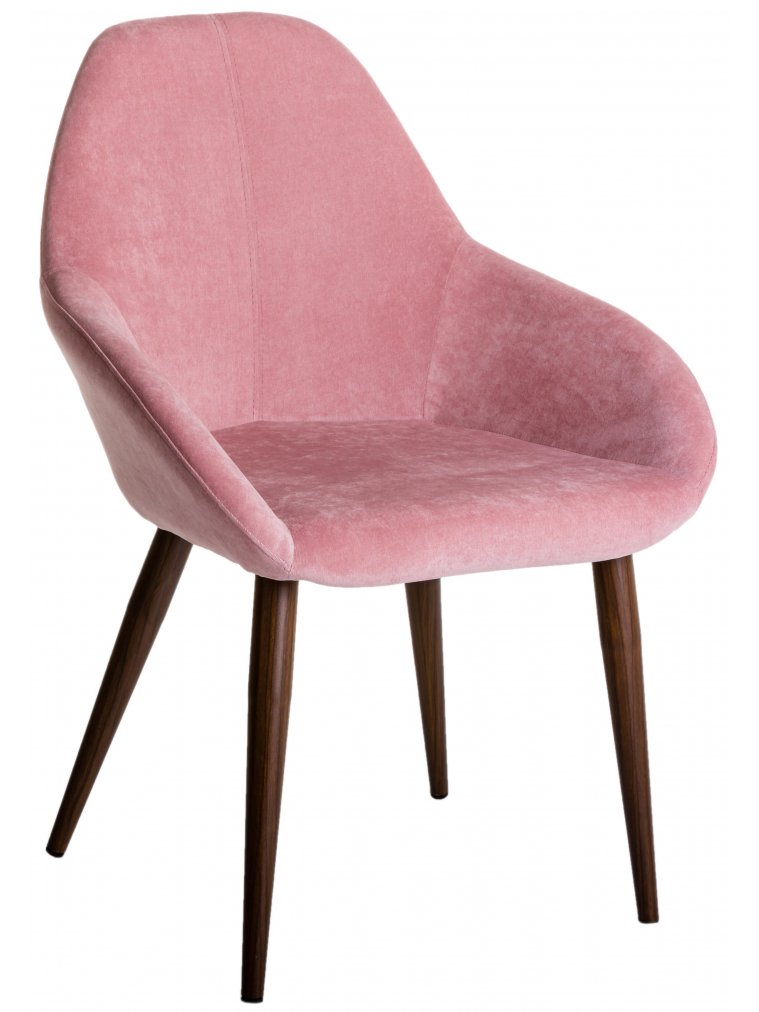 Кресло Kent розовое / тёмный орех