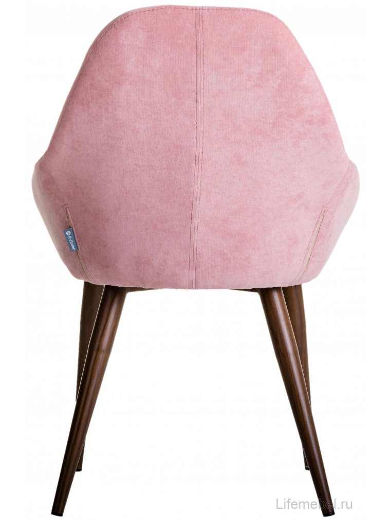 Кресло Kent розовое / тёмный орех