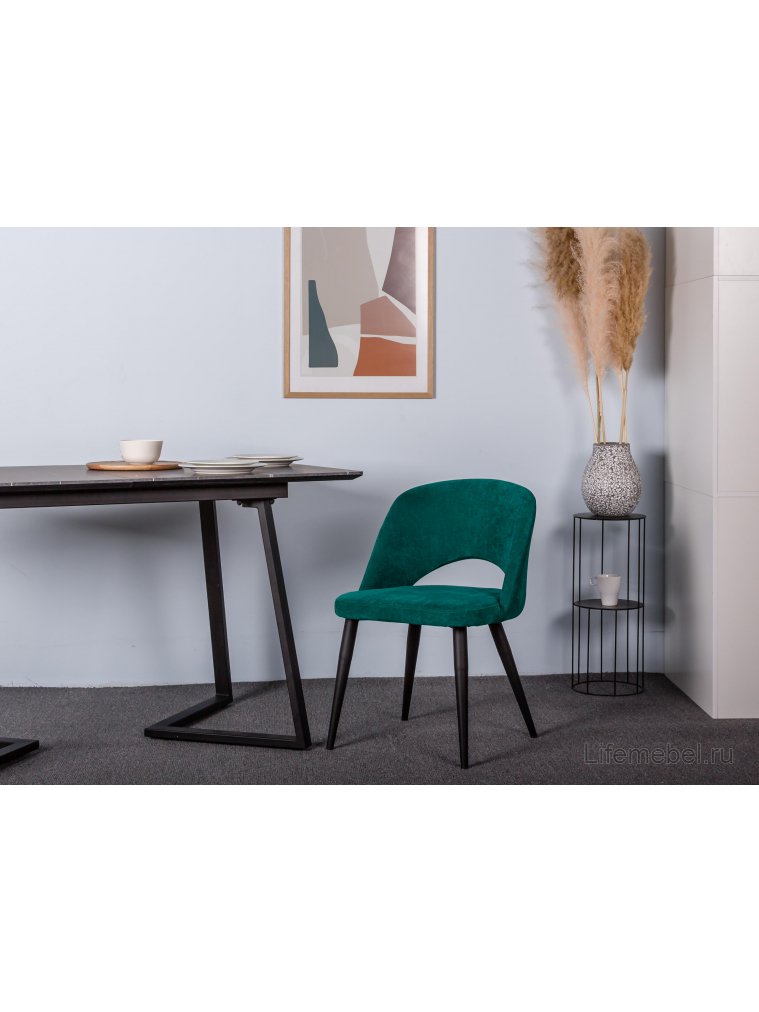 Кресло Lars изумрудное / чёрное