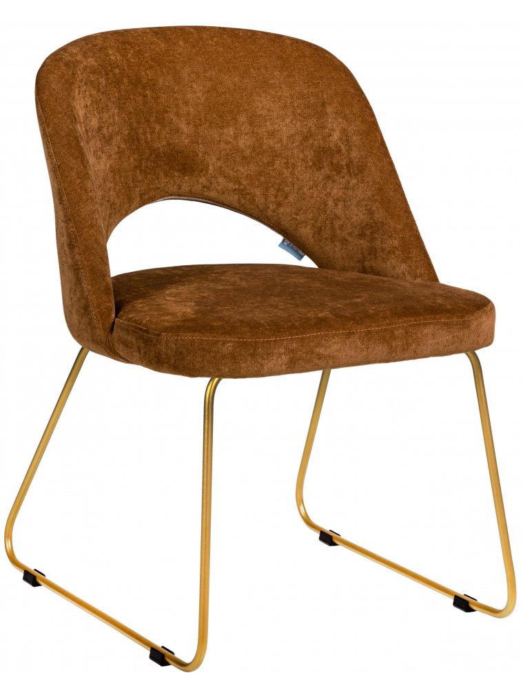 Кресло Lars Линк коричневое / золотое