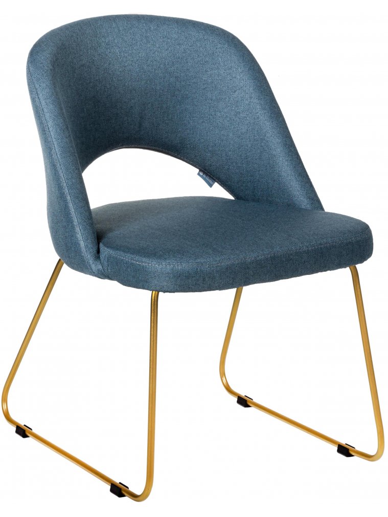 Кресло Lars Линк синее / золотое