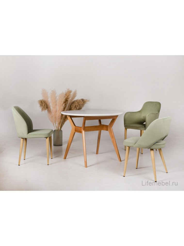 Кресло Ledger Эко фисташковое / натуральный дуб