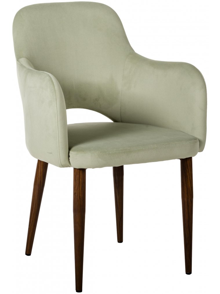 Кресло Ledger Эко фисташковое / тёмный орех