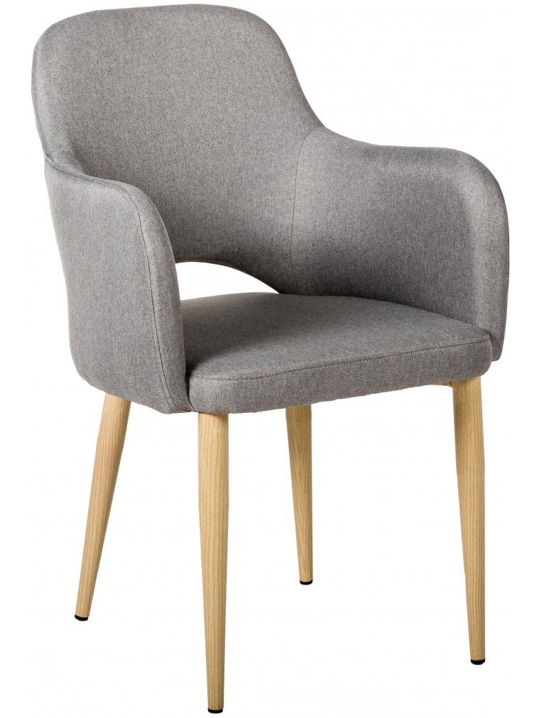 Кресло Ledger Эко светло-серое / натуральный дуб