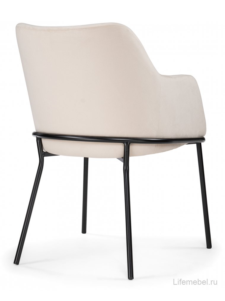 Кресло Охаши кремовый / черный глянец