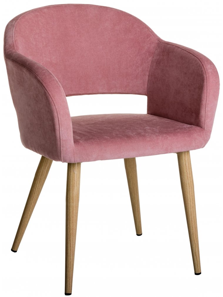 Кресло Oscar розовое / натуральный дуб