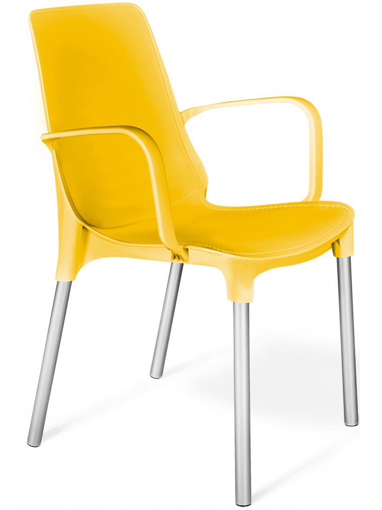Кресло SHT-S76 желтое / хром лак