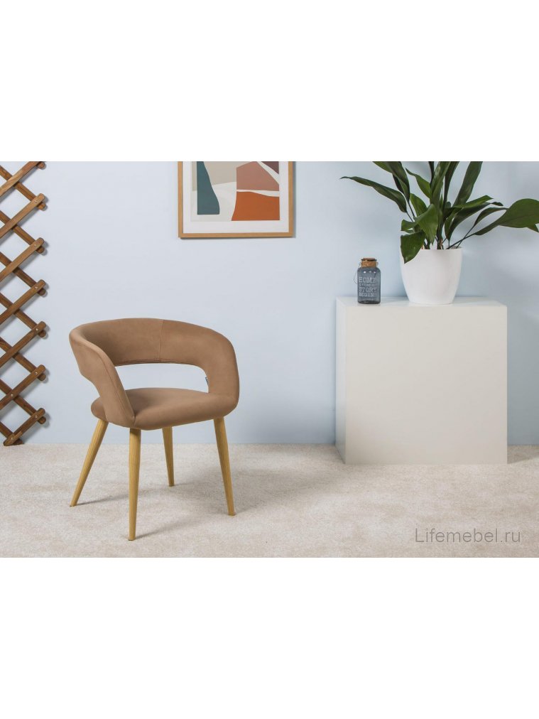 Кресло Hugs беж / натуральный дуб