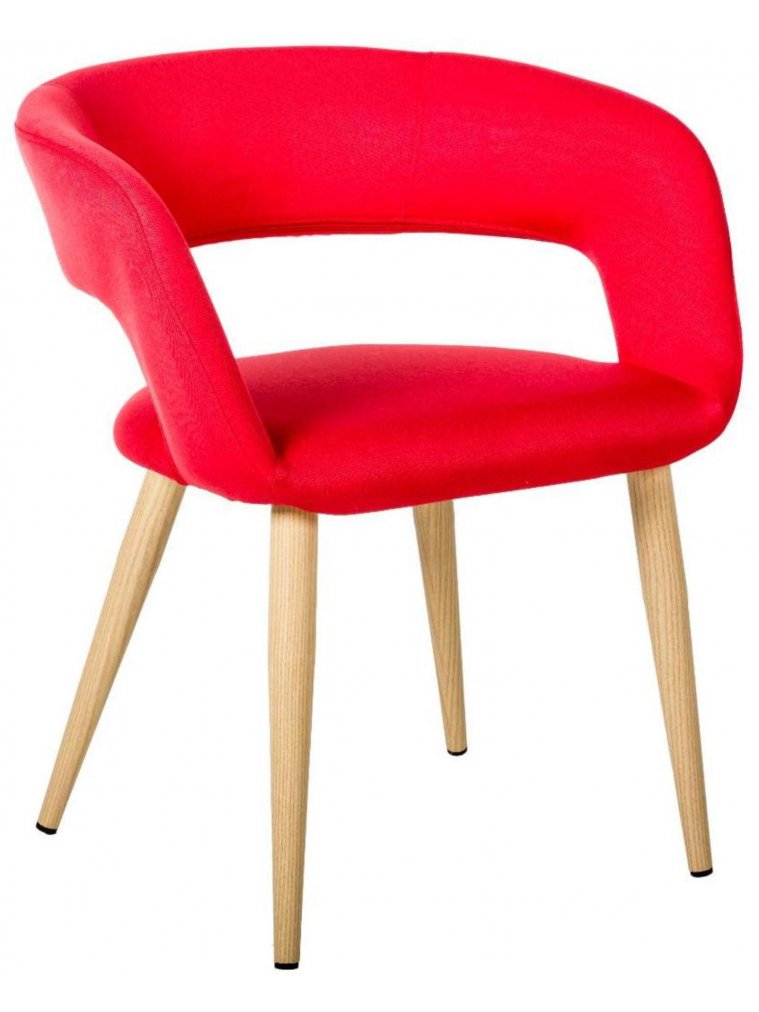Кресло Hugs красный / натуральный дуб