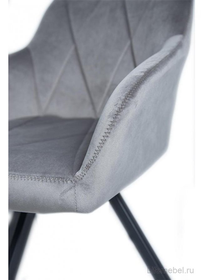 Кресло WX-8 бархат grey 8167-55 / black