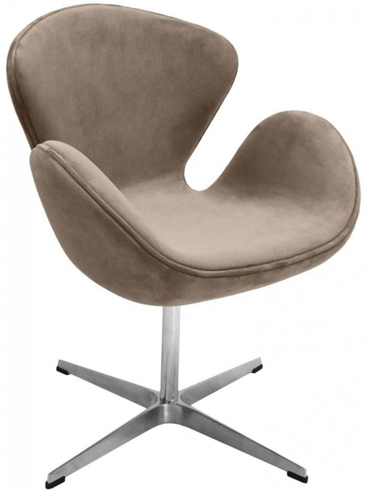 Кресло Swan Chair искусственная замша латте