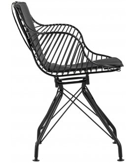 Дизайнерский стул Юджин черное / с черной подушкой