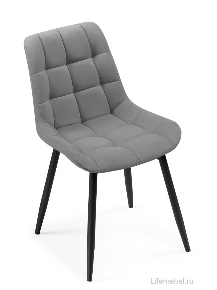 Стул на металлокаркасе Челси К крутящийся темно-серый / черный