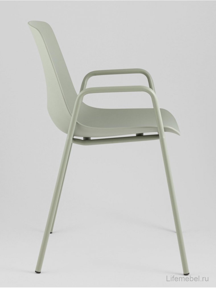 Стул на металлокаркасе Кайлиа серо-зеленый