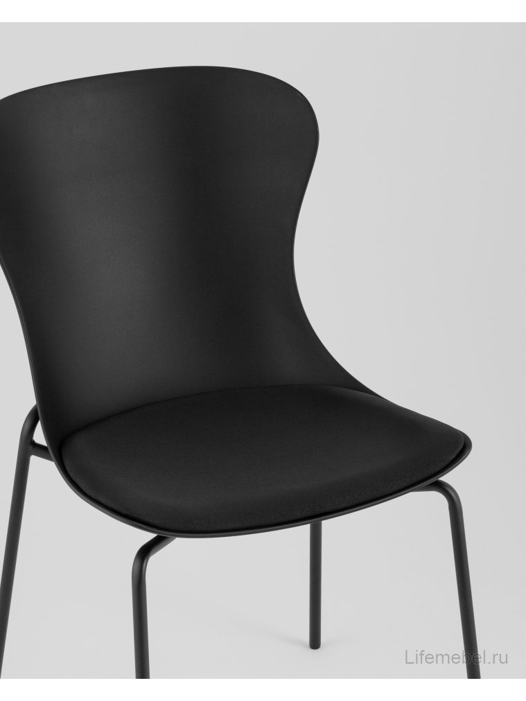 Стул на металлокаркасе Shaya с подушкой черный