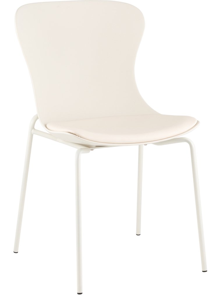 Стул на металлокаркасе Shaya с подушкой молочный