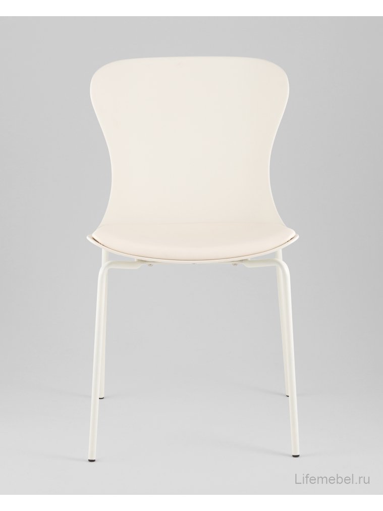 Стул на металлокаркасе Shaya с подушкой молочный