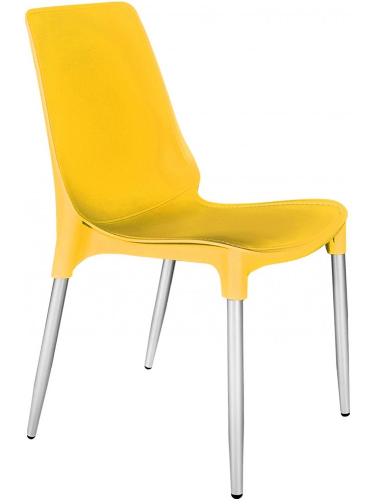 Пластиковый стул SHT-S75-1 желтый1 / хром лак