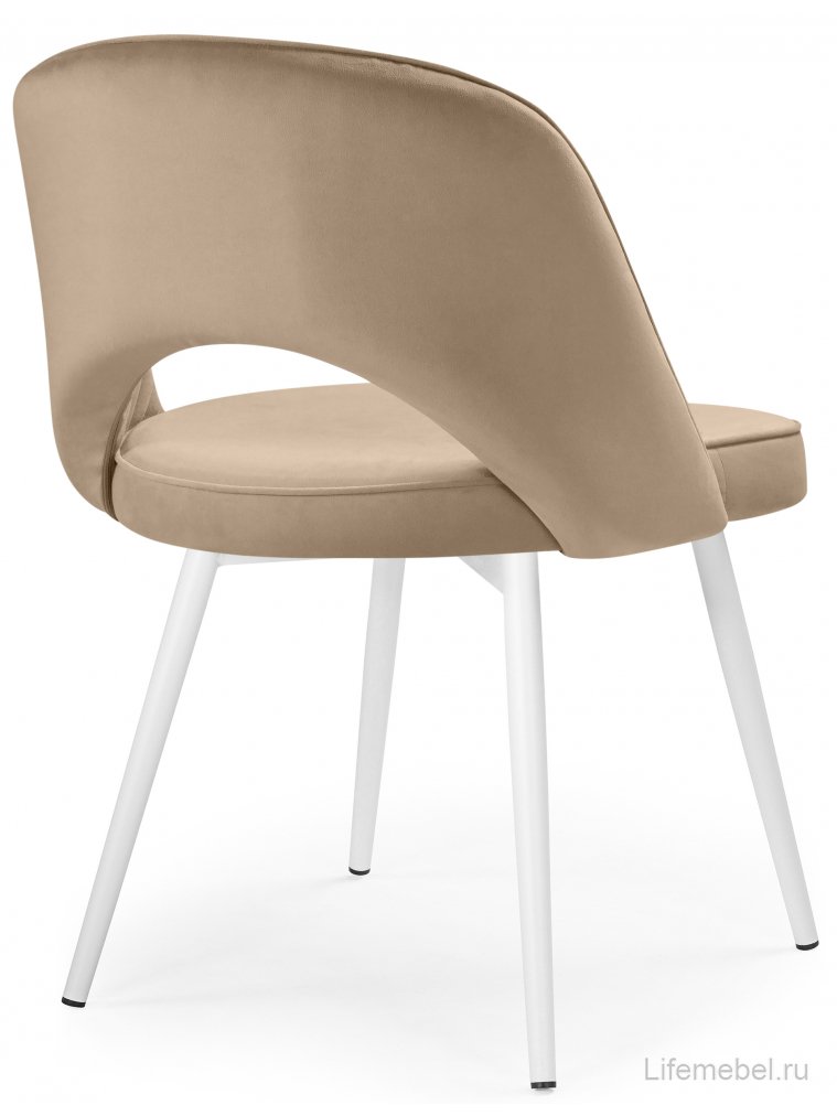 Стул на металлокаркасе Сандвикен бежевый (velutto 05) / белый