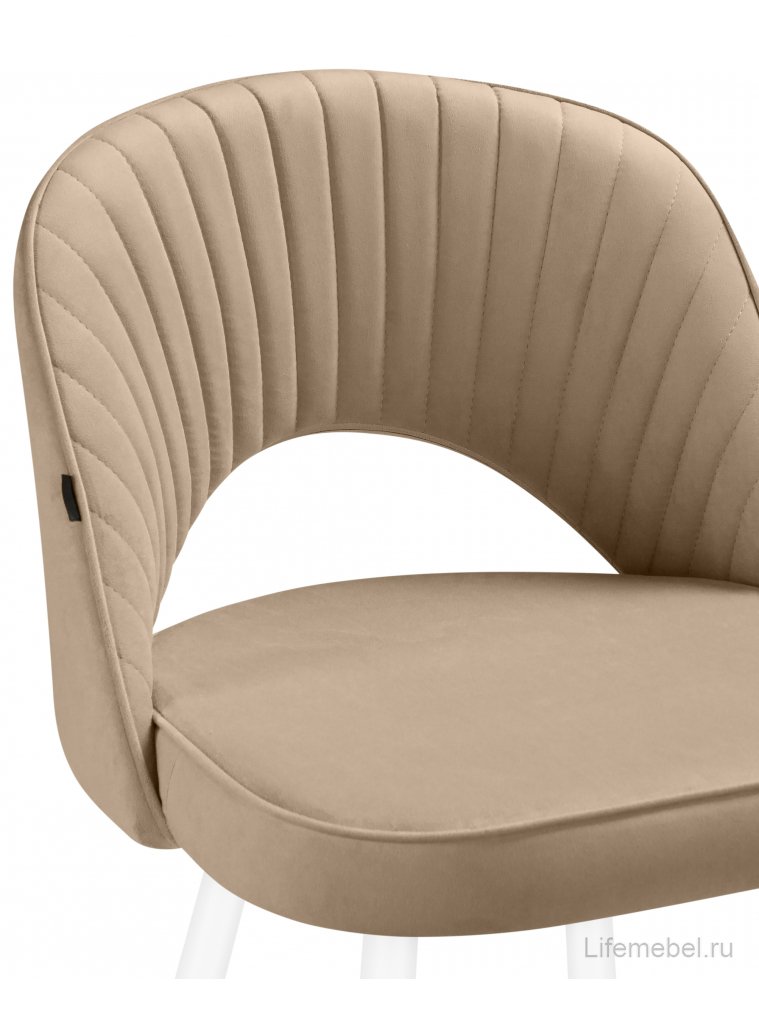 Стул на металлокаркасе Сандвикен бежевый (velutto 05) / белый