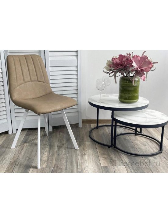 Стул Ashton RU-18 темно-бежевый винтаж / белый