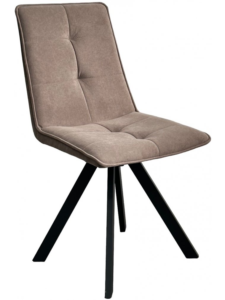 Стул на металлокаркасе Bronx велюр капучино B5 / черный