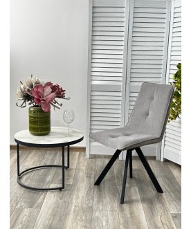 Дизайнерский стул Bronx велюр серый B22 / черный