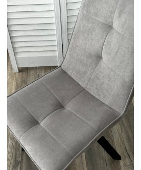 Дизайнерский стул Bronx велюр серый B22 / черный