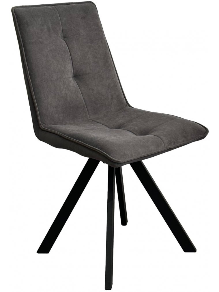 Стул на металлокаркасе Bronx велюр темно-серый B28 / черный