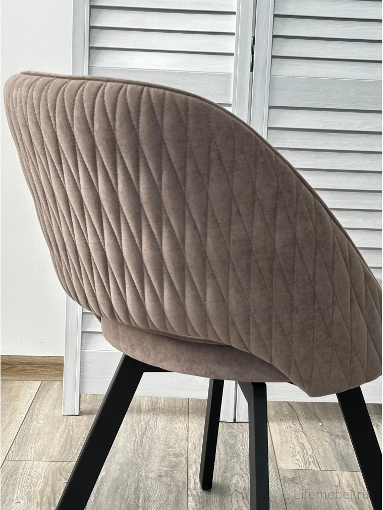 Стул на металлокаркасе Duna велюр капучино B5 / черный