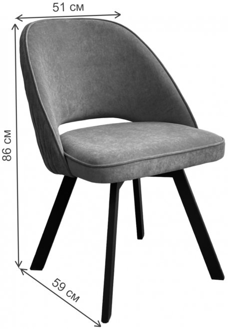 Стул на металлокаркасе Duna велюр капучино B5 / черный