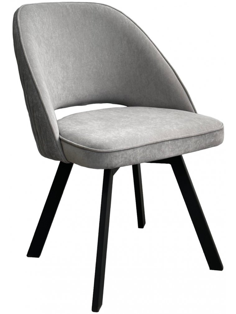 Стул на металлокаркасе Duna велюр серый B22 / черный