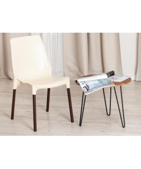 Дизайнерский стул Genius mod 75 бежевый / коричневый