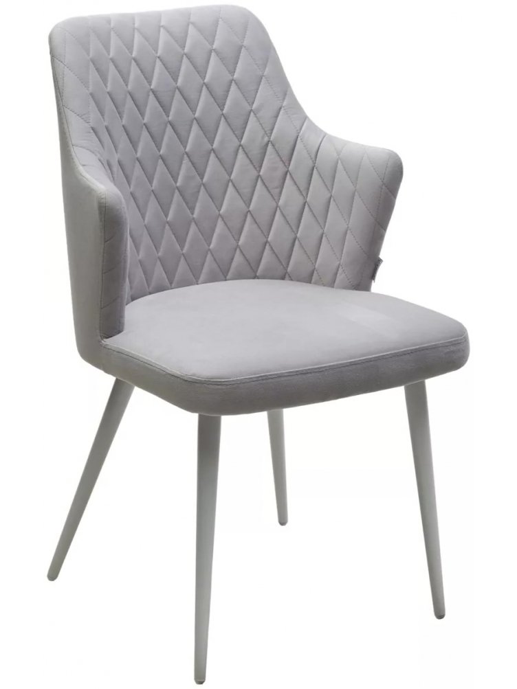Стул на металлокаркасе Herman велюр BM-4 светло-серый / белый