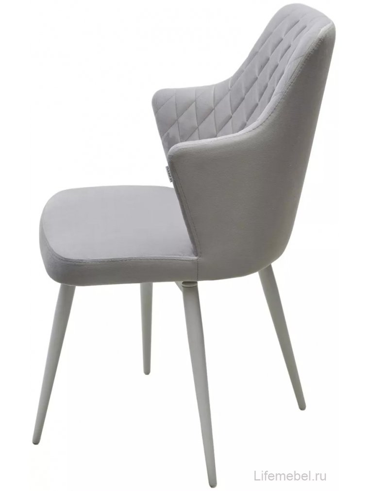 Стул на металлокаркасе Herman велюр BM-4 светло-серый / белый