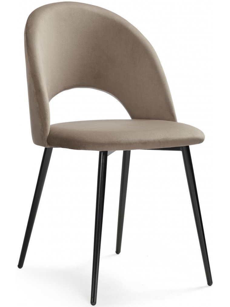 Стул на металлокаркасе Ирре светло-коричневый / черный глянец