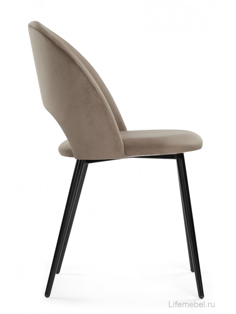 Стул на металлокаркасе Ирре светло-коричневый / черный глянец