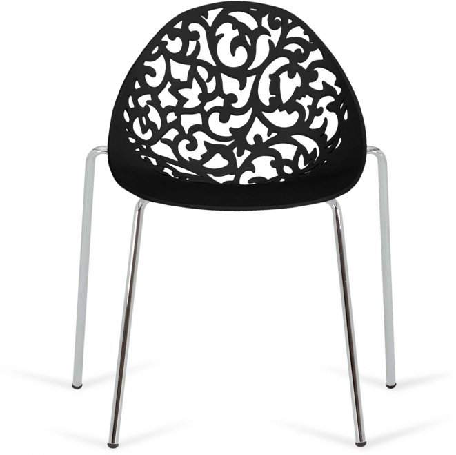Стул на металлокаркасе Lace черный / хром