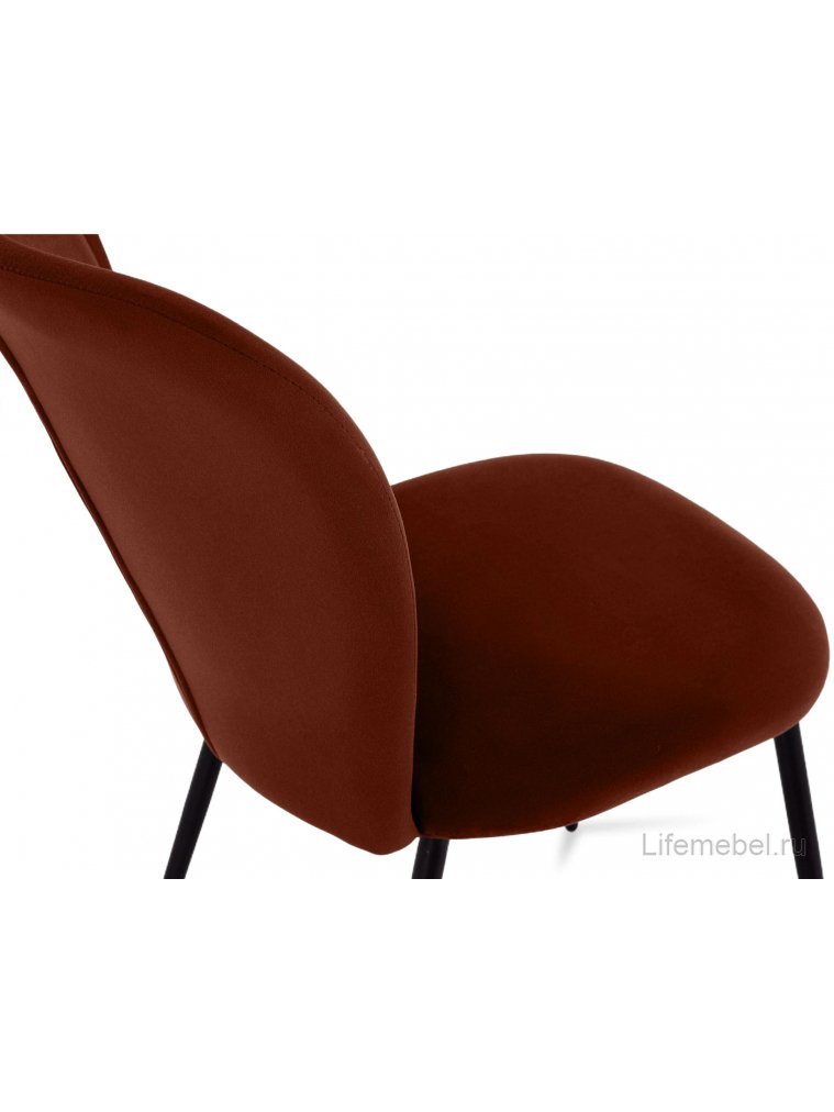 Стул на металлокаркасе Lenny коричневый / черный