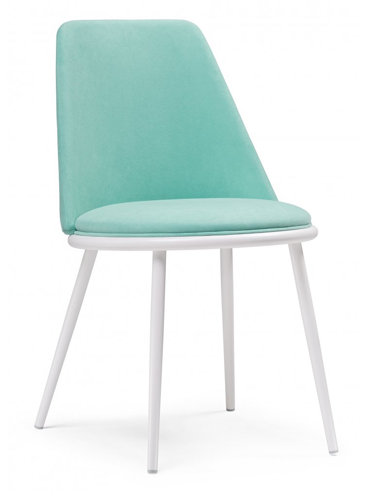 Стул на металлокаркасе Алдис катания лагун / белый матовый