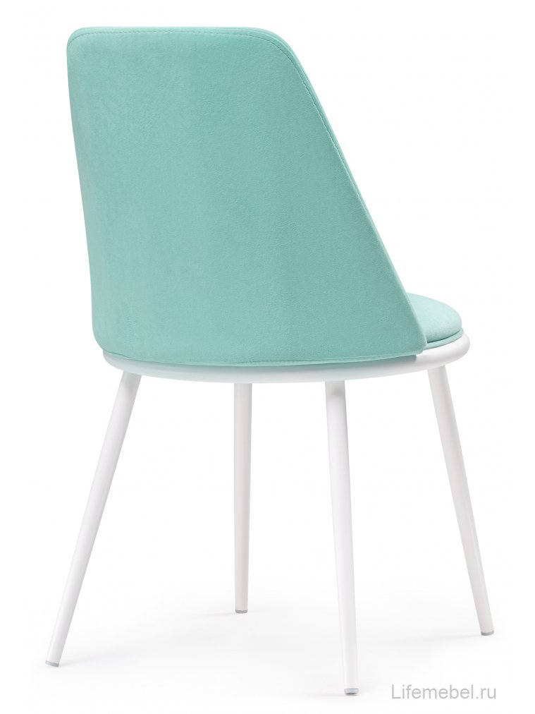 Стул на металлокаркасе Алдис катания лагун / белый матовый