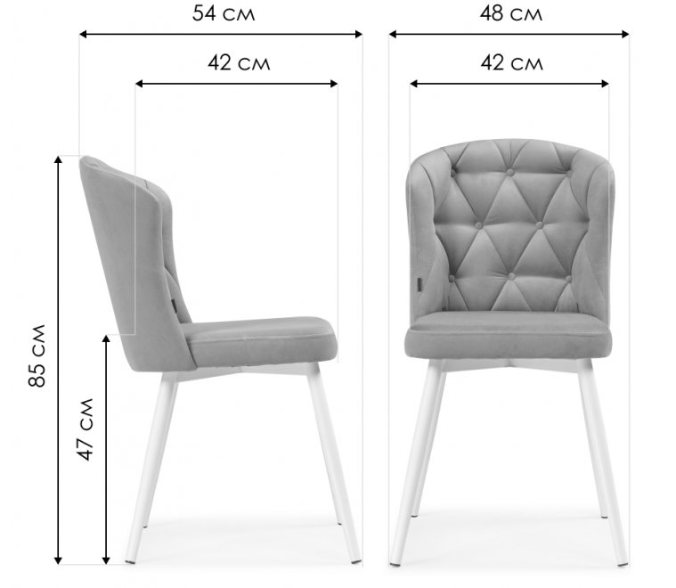 Стул на металлокаркасе Алиссум velutto 49 / черный